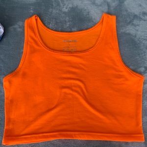 Bright orange tank top